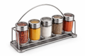 Stainless Steel Spice Rack with 6 Jars